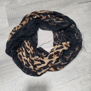 Leopard print & Lace Infinity Scarf